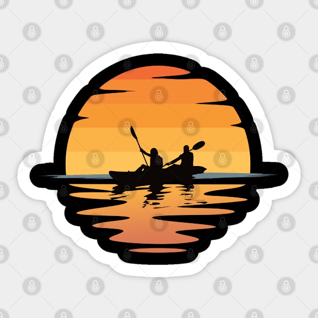 Kayaking - Tandem Kayakers Sticker by Kudostees